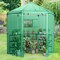 Garden Walk-In Hexagonal Greenhouse PE Cover Metal Frame Roll-Up Door Green